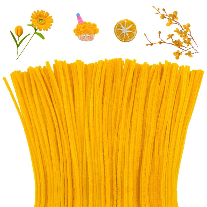 Mnuizu 200pcs Pipe Cleaners,Pipe Cleaners Chenille Stems for Craft, Fuzzy Sticks Christmas Craft Supplies for DIY Art & Creative Crafts Decorations(Golden) - Image 1